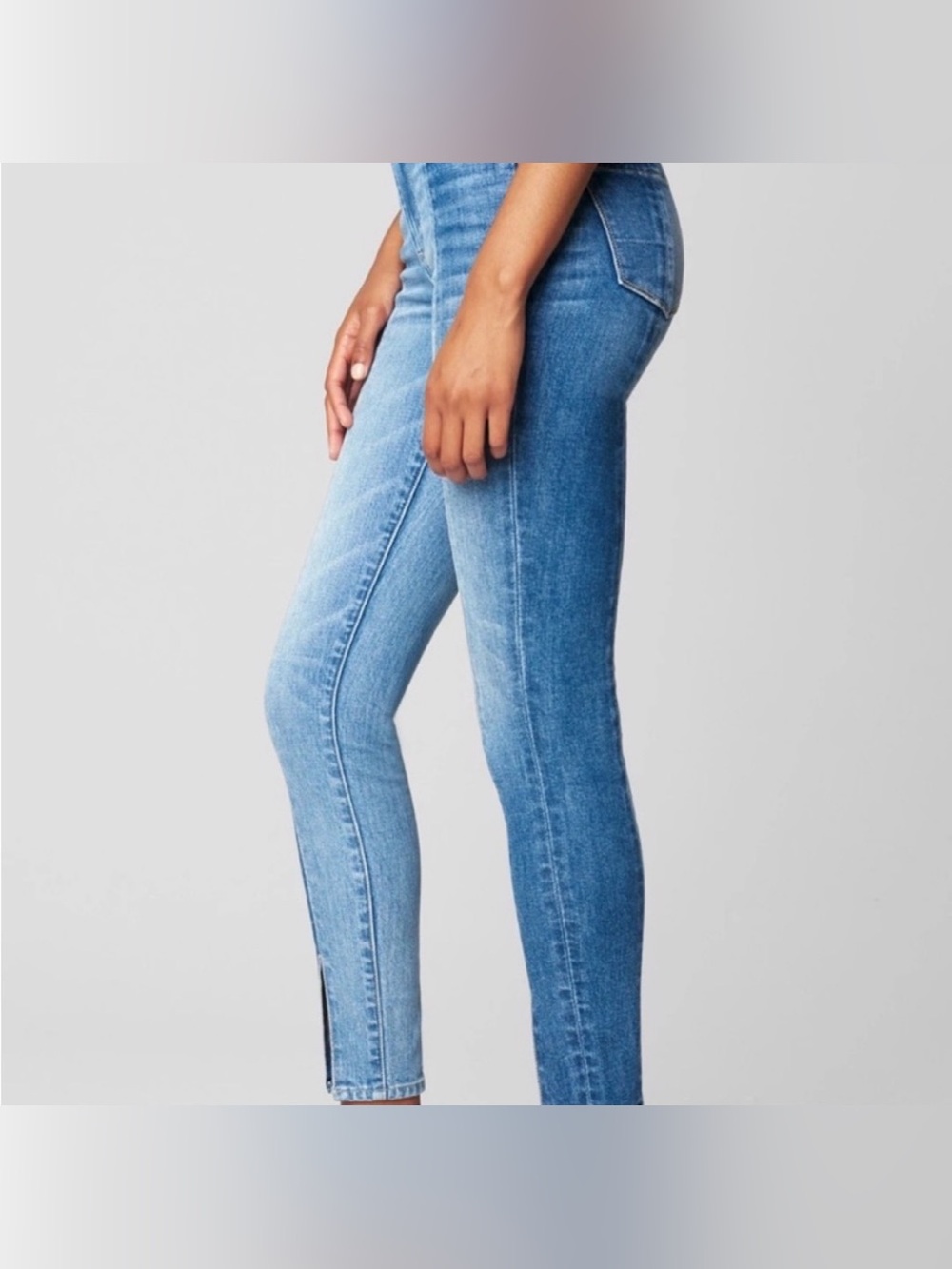 Blank NYC Split Hem The Bond Two Toned High Stretch Jeans Vintage EUC Size 26 - Picture 2 of 7